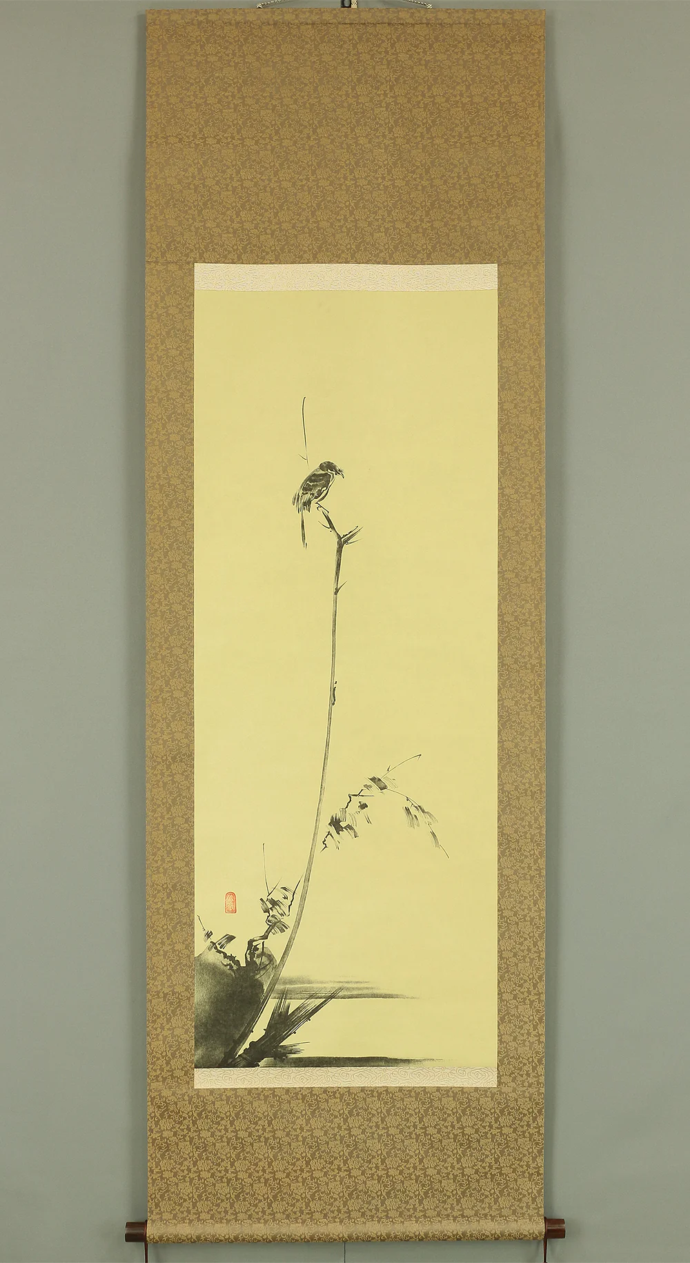 Reproduction Print 宮本武蔵 Miyamoto Musashi Japanese art kakejiku kakemono wall hanging scroll / Shrike on Bare Tree with Box A448 - Image 2