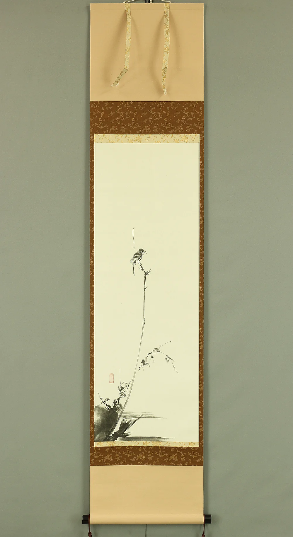 Reproduction Print 宮本武蔵 Miyamoto Musashi Japanese art kakejiku kakemono wall hanging scroll / Shrike on Bare Tree with Box RA631 - Image 2