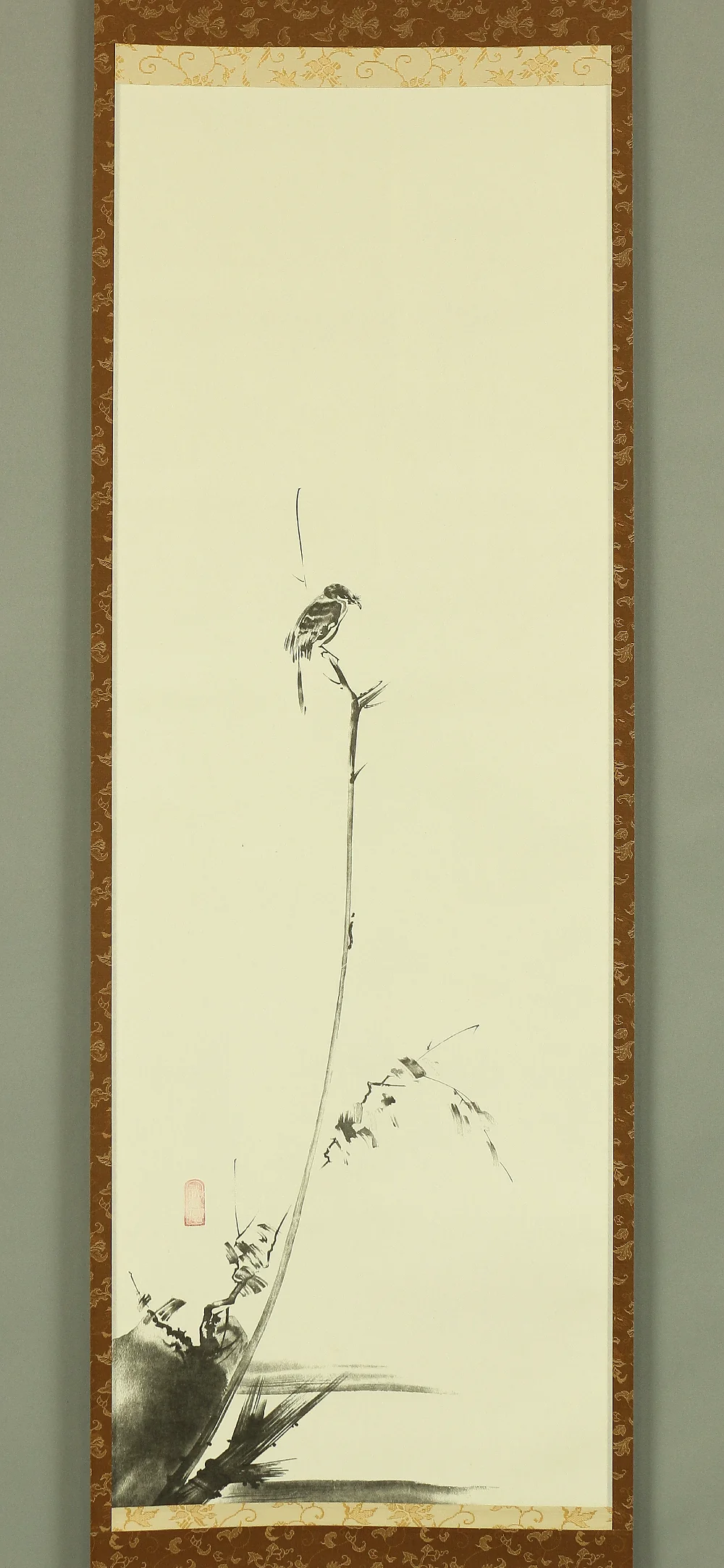 Reproduction Print 宮本武蔵 Miyamoto Musashi Japanese art kakejiku kakemono wall hanging scroll / Shrike on Bare Tree with Box RA631 - Image 3