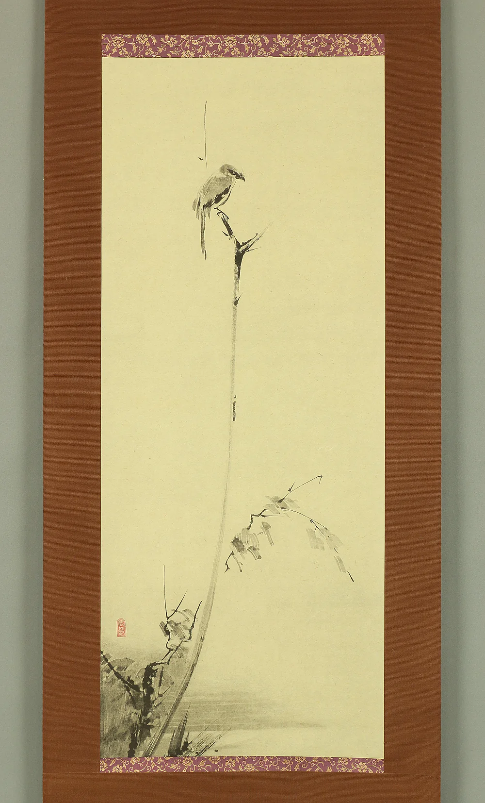 Reproduction Print 宮本武蔵 Miyamoto Musashi Japanese art kakejiku kakemono wall hanging scroll / Shrike on Bare Tree with Box RA931 - Image 3
