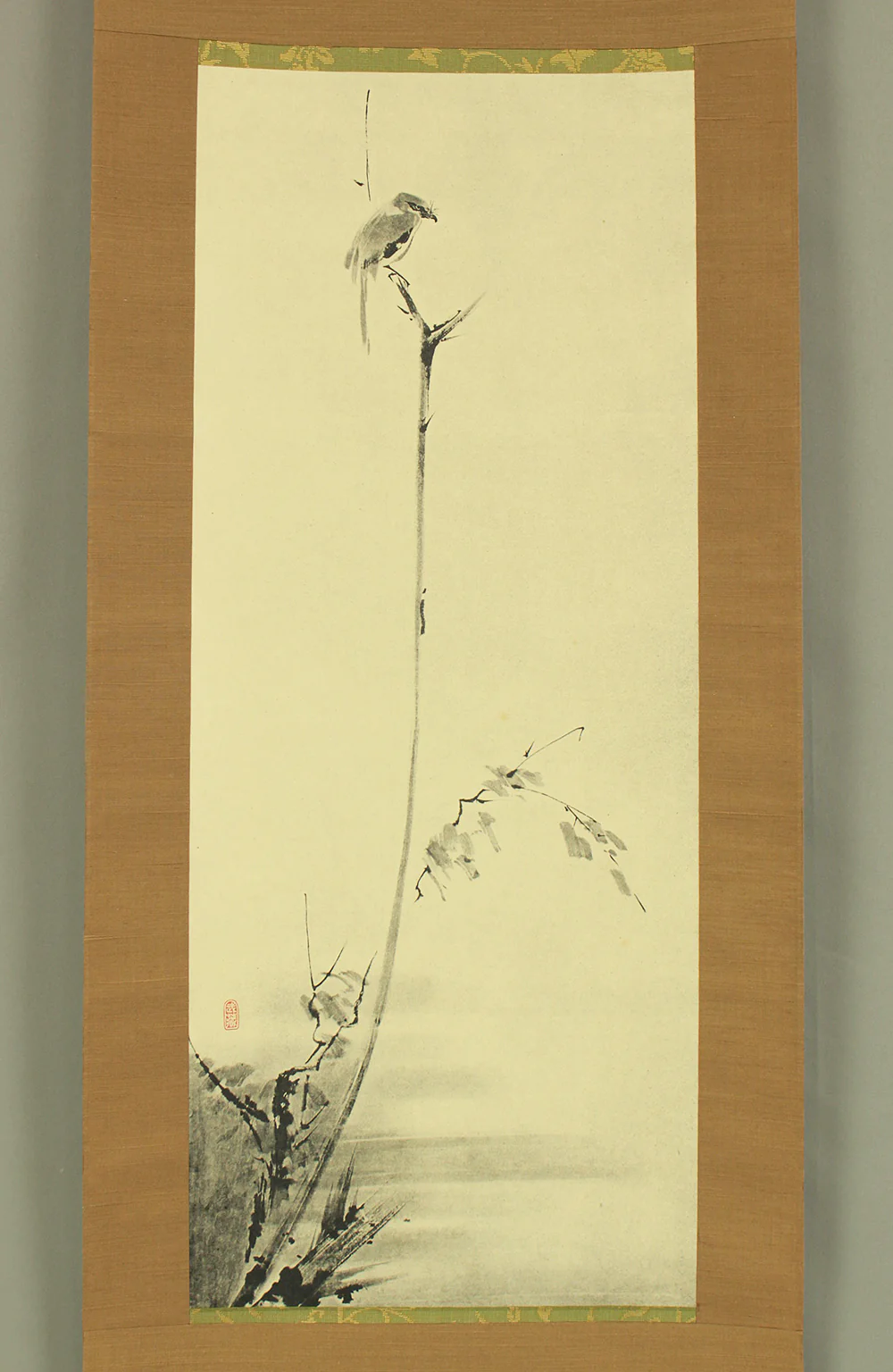 Reproduction Print 宮本武蔵 Miyamoto Musashi Japanese art kakejiku kakemono wall hanging scroll / Shrike on Bare Tree with Box RD461