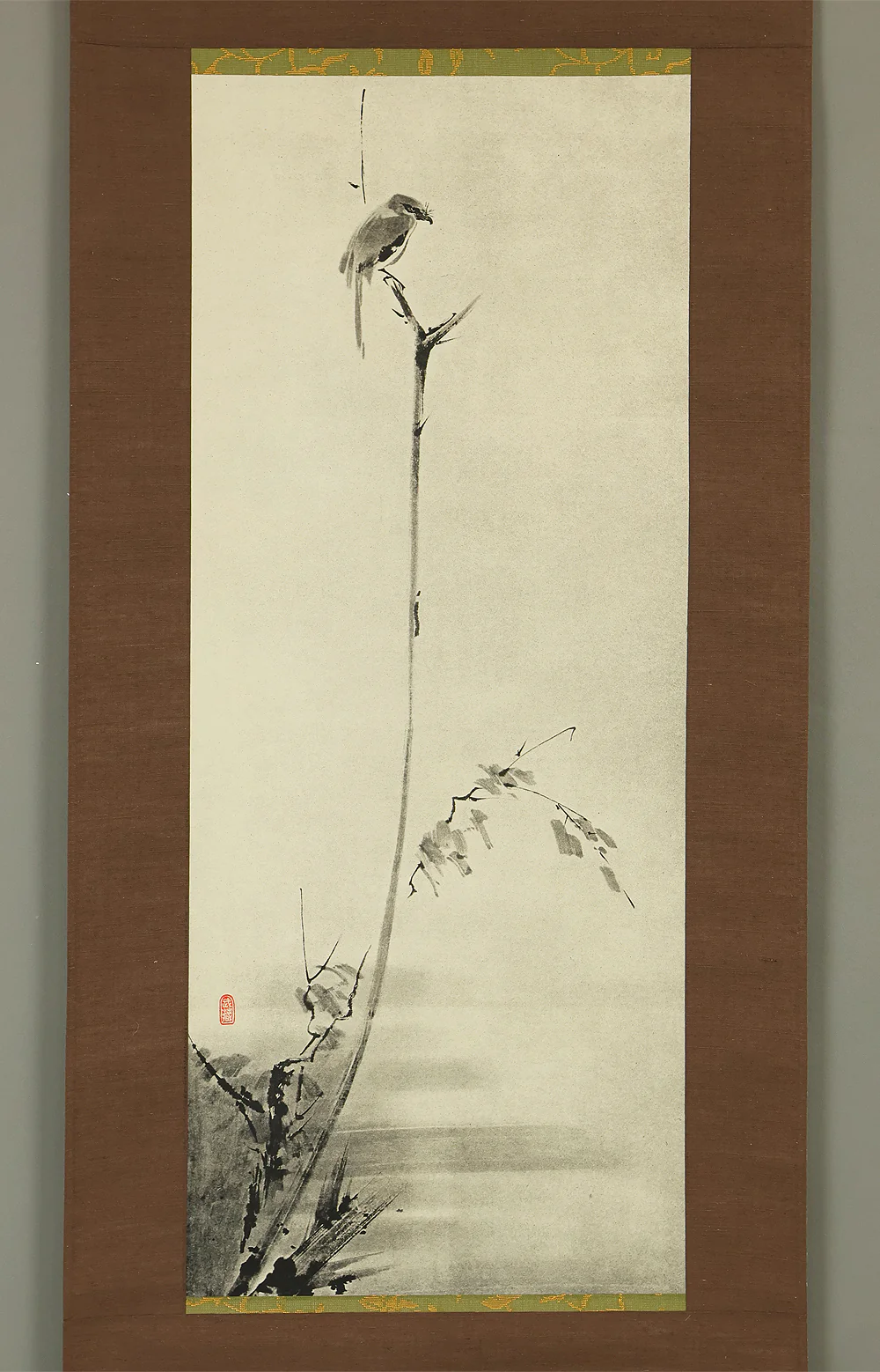 Reproduction Print 宮本武蔵 Miyamoto Musashi Japanese art kakejiku kakemono wall hanging scroll / Shrike on Bare Tree with Box RE542