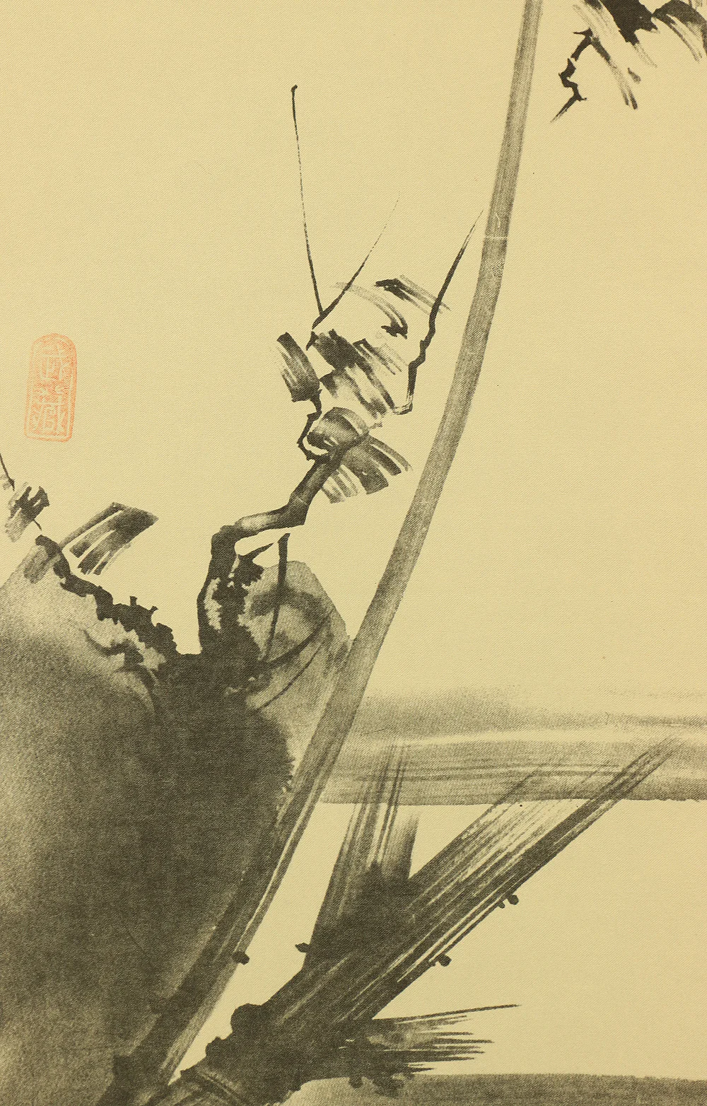 Reproduction Print 宮本武蔵 MIYAMOTO MUSASHI Japanese art kakejiku kakemono wall hanging scroll / Shrike on the bare tree with Original Box W868 - Image 10