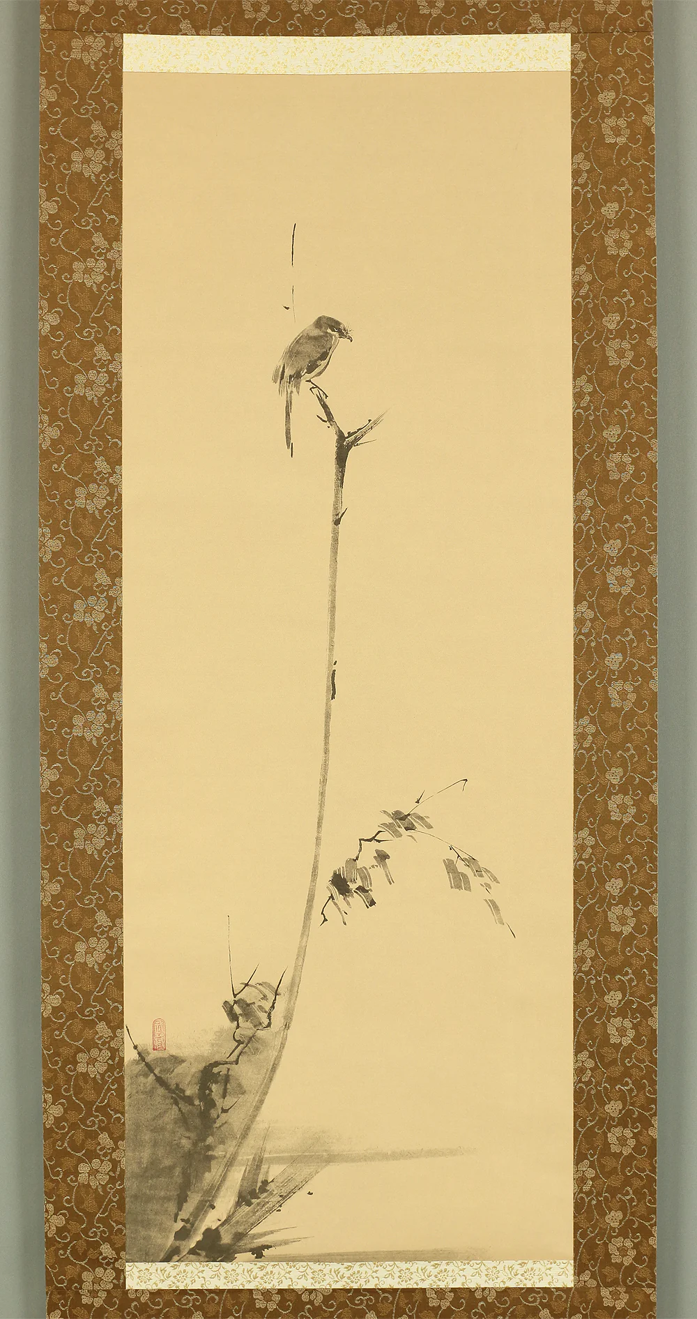 Reproduction Print 宮本武蔵 MIYAMOTO MUSASHI Shrike on bare tree with Box A136 / Japanese art kakejiku kakemono wall hanging scroll - Image 2