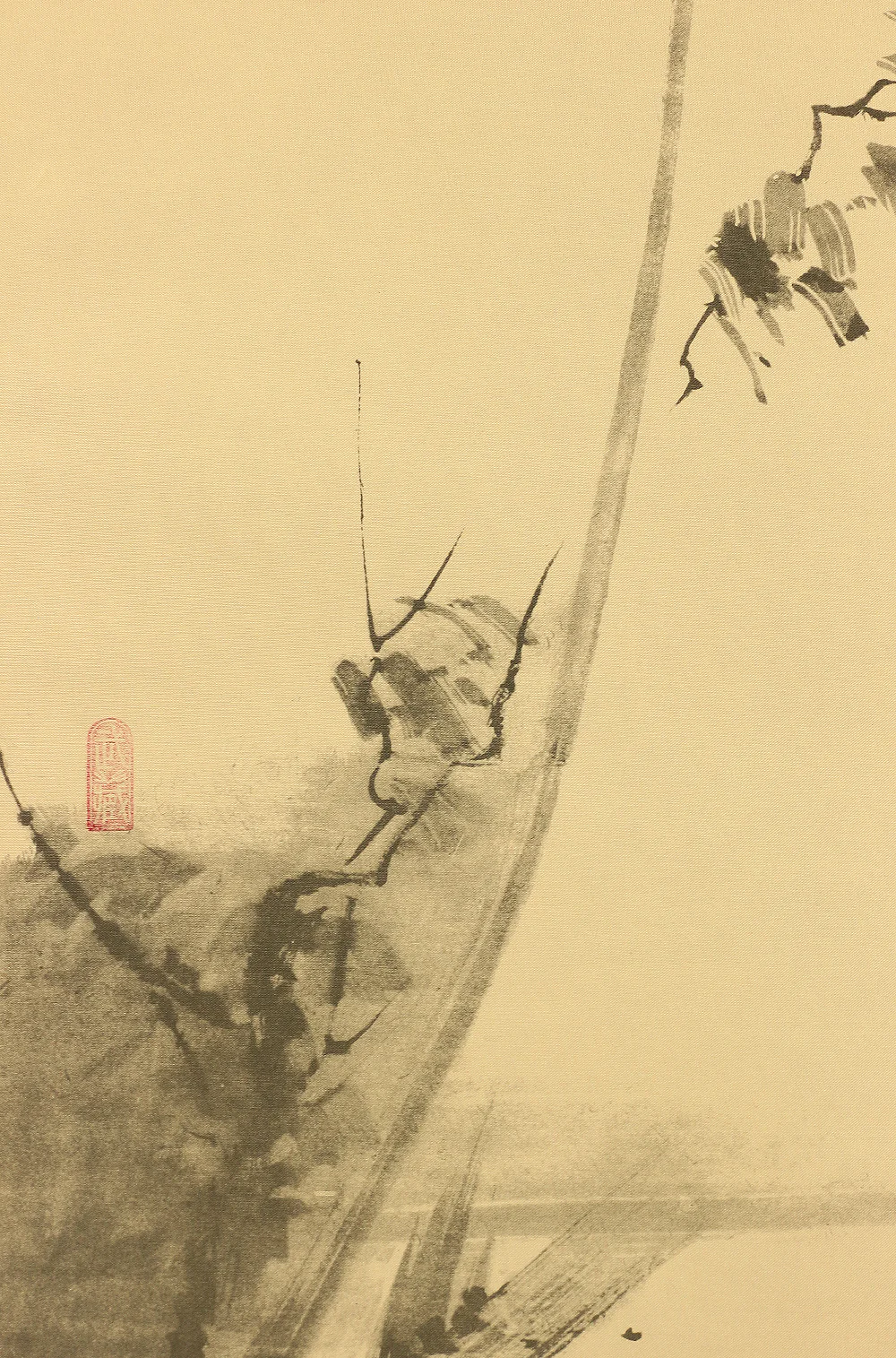 Reproduction Print 宮本武蔵 MIYAMOTO MUSASHI Shrike on bare tree with Box A136 / Japanese art kakejiku kakemono wall hanging scroll - Image 6