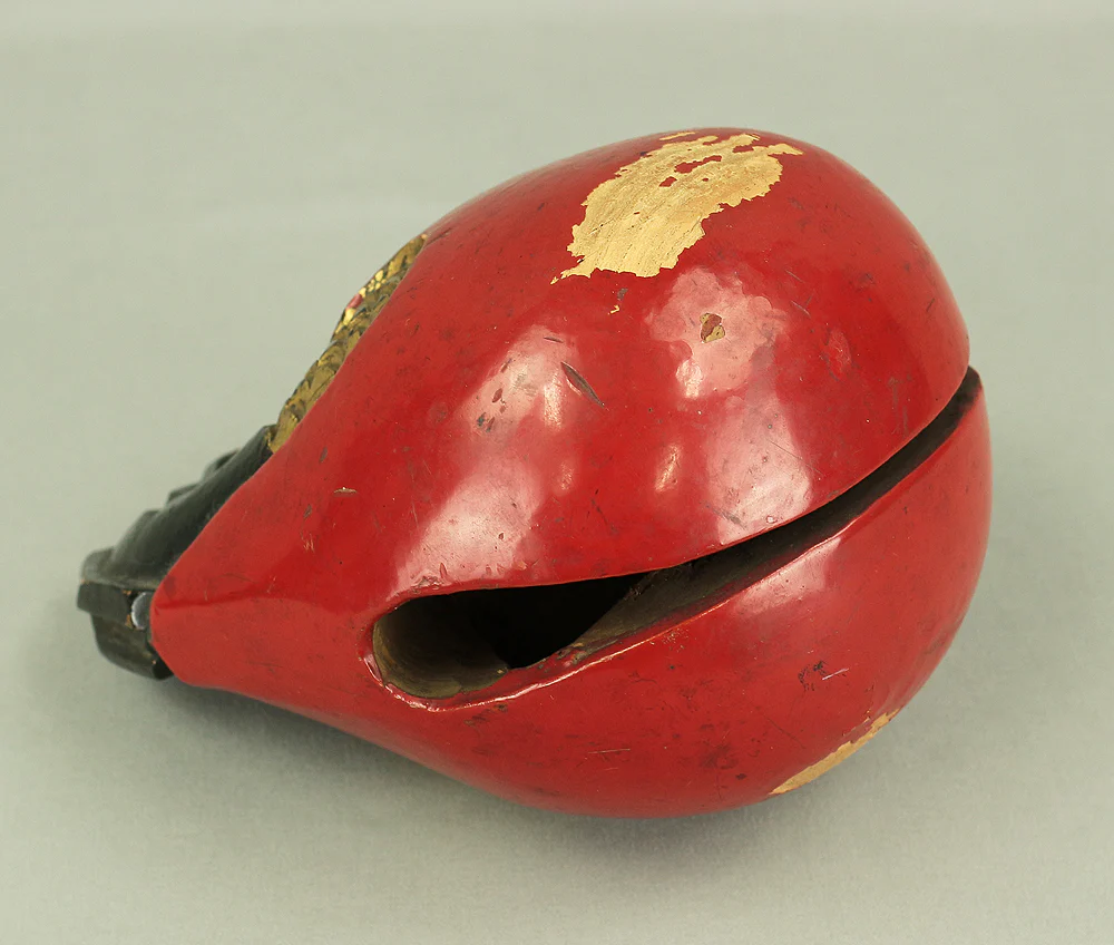 Reversible Mokugyo (Wooden Fish) Fish-shaped wooden temple drum wooden gong with stick & cushion Japanese Buddhist altar fittings - Image 7