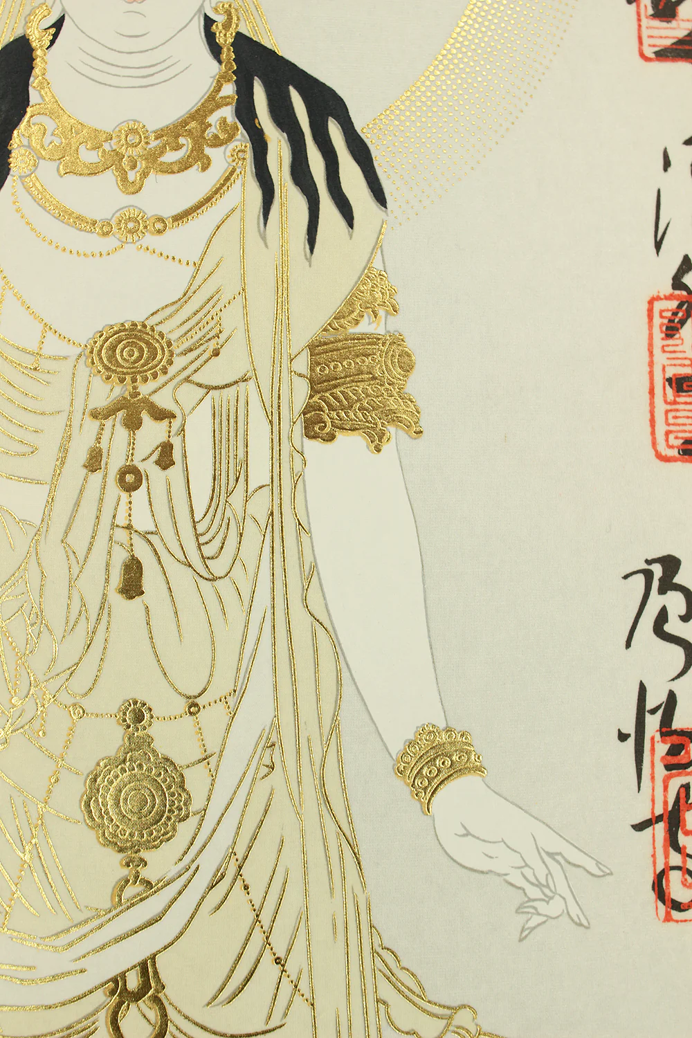 Saigoku Sanjūsanjo 西国三十三所 (33 Pilgrimage Places in the West) - Unjo kannon 雲上聖観音 (Avalokitesvara Bodhisattva Standing on Cloud) with Box / Japanese Buddhism art kakejiku kakemono wall hanging scroll / RC863 - Image 11