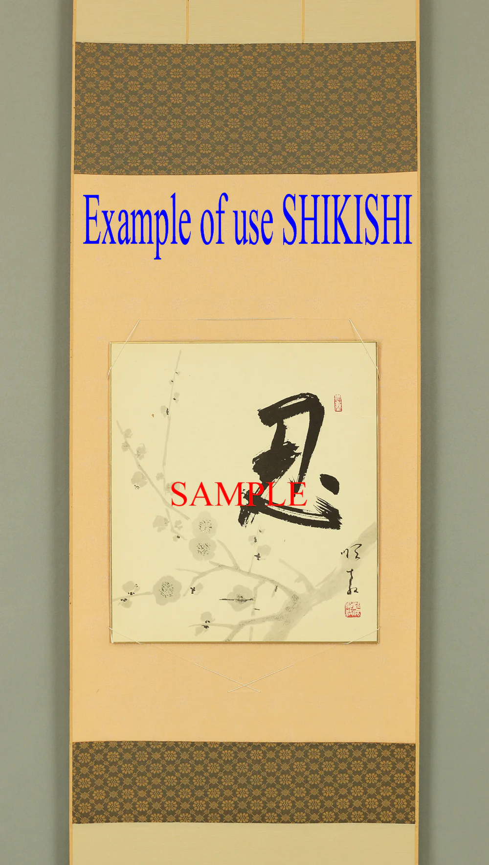 Scroll for hanging SHIKISHI TANZAKU Japanese kakejiku kakemono hanging scroll W548 / Wall hanging ink painting Calligraphy Works Decorate - Image 5