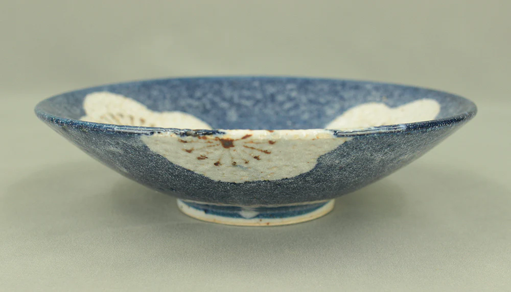 Shino ware White Plum Patterned Pastry Plate with Box VA821 - Image 7