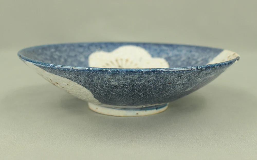 Shino ware White Plum Patterned Pastry Plate with Box VA821 - Image 8