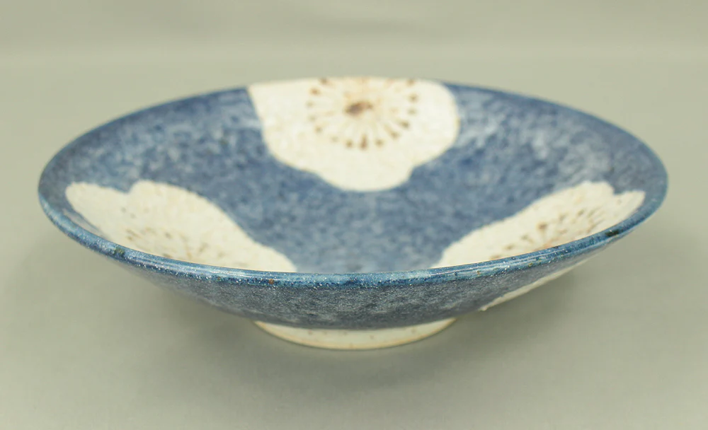 Shino ware White Plum Patterned Pastry Plate with Box VA821 - Image 9