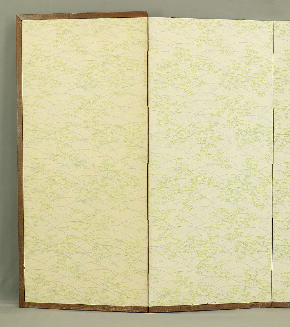 Small Silver Leaf Room Divider Byobu Four Panels Folding screen VA300 - Image 19