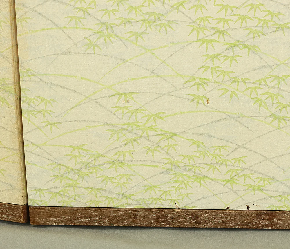 Small Silver Leaf Room Divider Byobu Four Panels Folding screen VA300 - Image 21