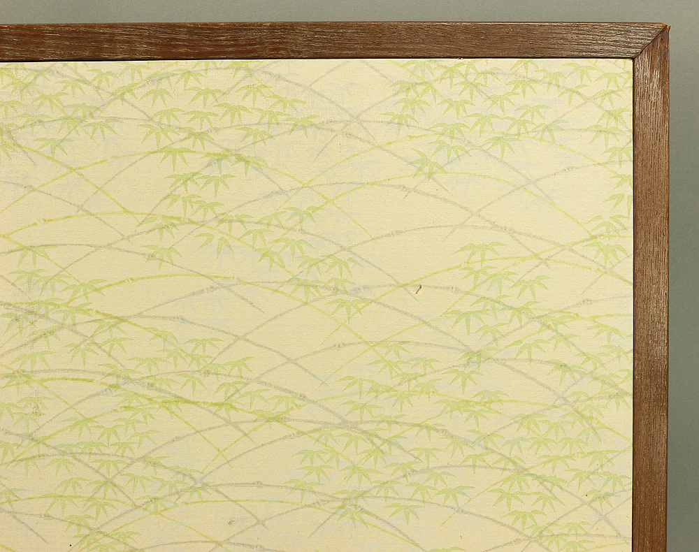 Small Silver Leaf Room Divider Byobu Four Panels Folding screen VA300 - Image 23