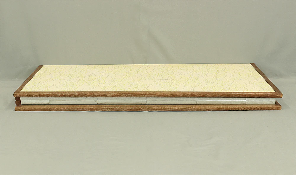 Small Silver Leaf Room Divider Byobu Four Panels Folding screen VA300 - Image 25