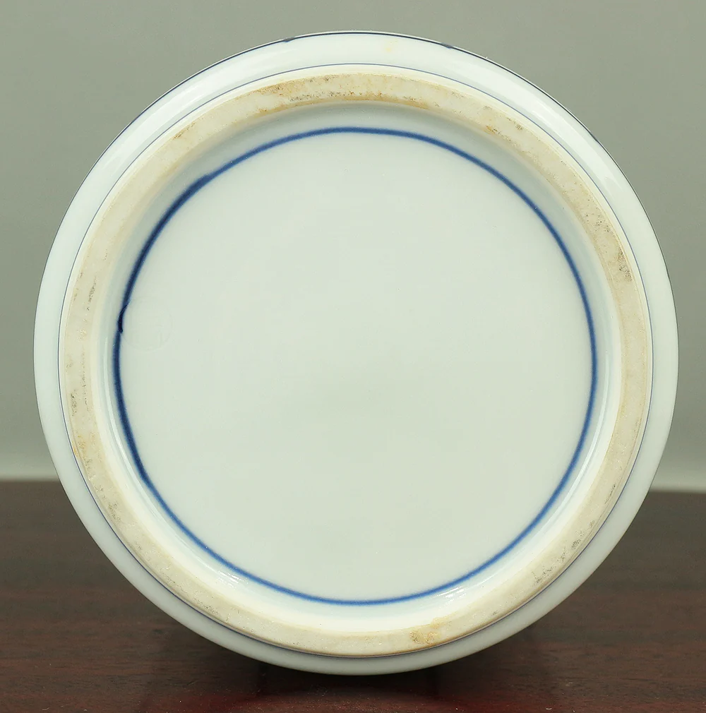 Sometsuke (Blue and White pottery) Okegawa Mizusashi Container 祥堂 Shodo with Original Box (Tomobako) / Japanese tea-ceremony utensil V752 - Image 13