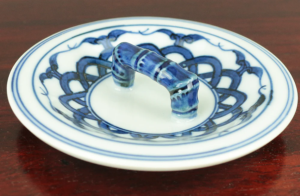 Sometsuke (Blue and White pottery) Okegawa Mizusashi Container 祥堂 Shodo with Original Box (Tomobako) / Japanese tea-ceremony utensil V752 - Image 16