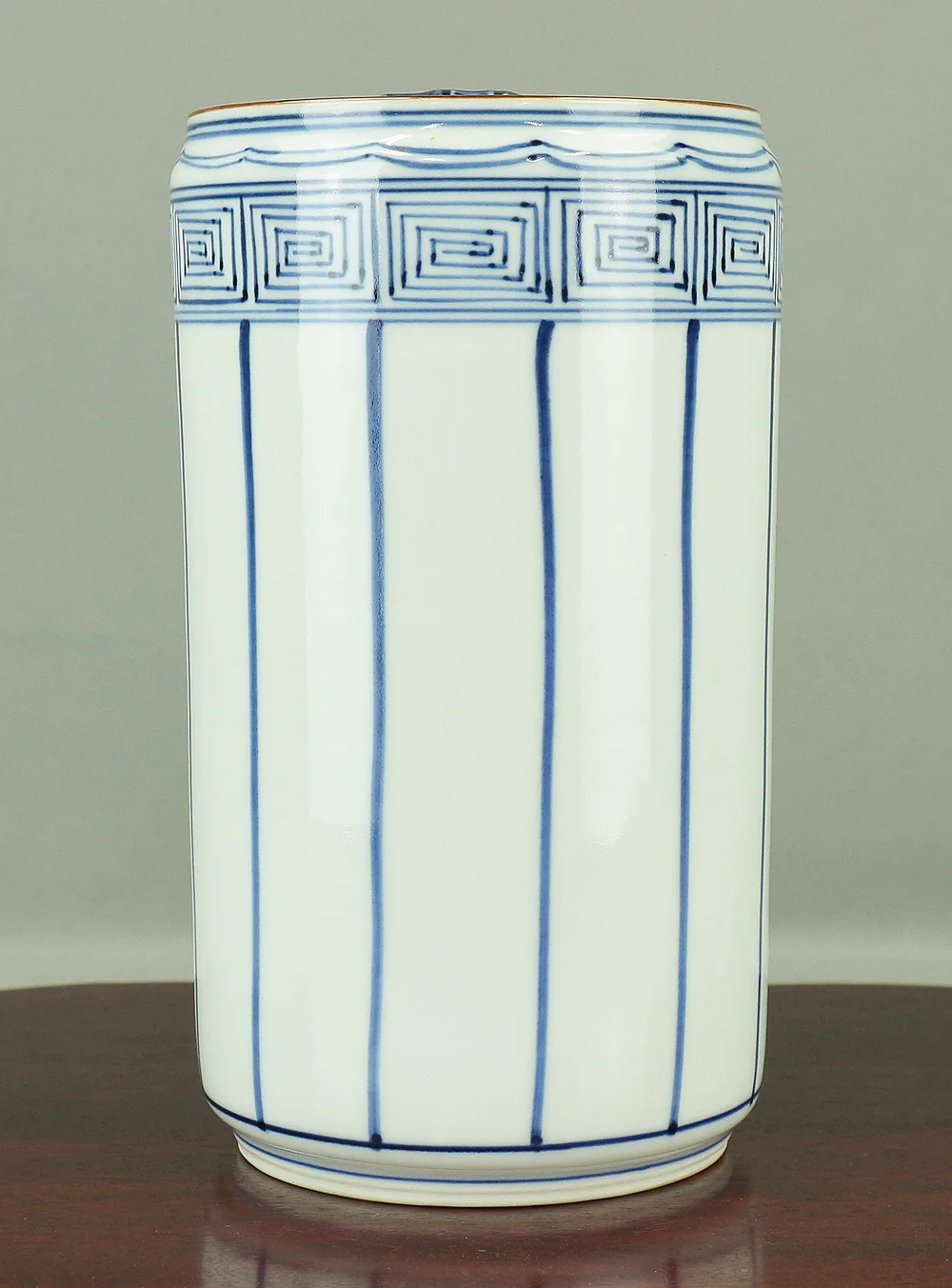 Sometsuke (Blue and White pottery) Okegawa Mizusashi Container 祥堂 Shodo with Original Box (Tomobako) / Japanese tea-ceremony utensil V752 - Image 6