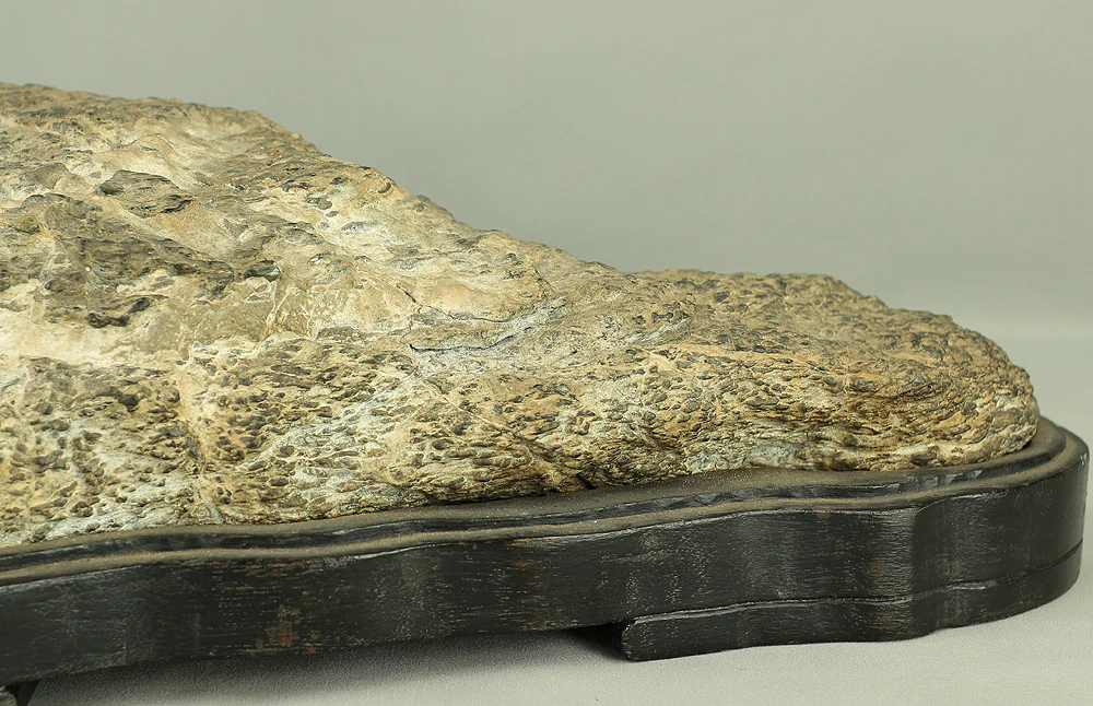 Stone - Huge Suiseki 65cm 20kg - Yakage stone with Wooden Stand collected in Okayama prefecture - Shōwa period (1926-1989) VA321 - Image 16