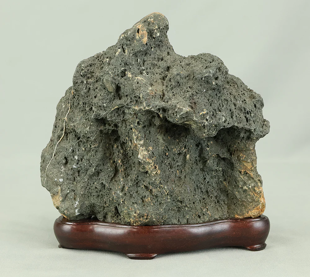 Suiseki 血洗川石 Chiaraigawa Stone 3.6kg from Okayama with Wooden Stand VB109 - Image 8