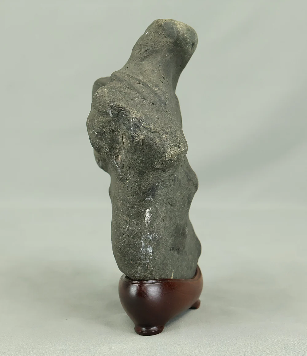 Suiseki 帝釈石 Taisyaku Stone 2.2kg from Hiroshima with Wooden Stand VB108 - Image 6