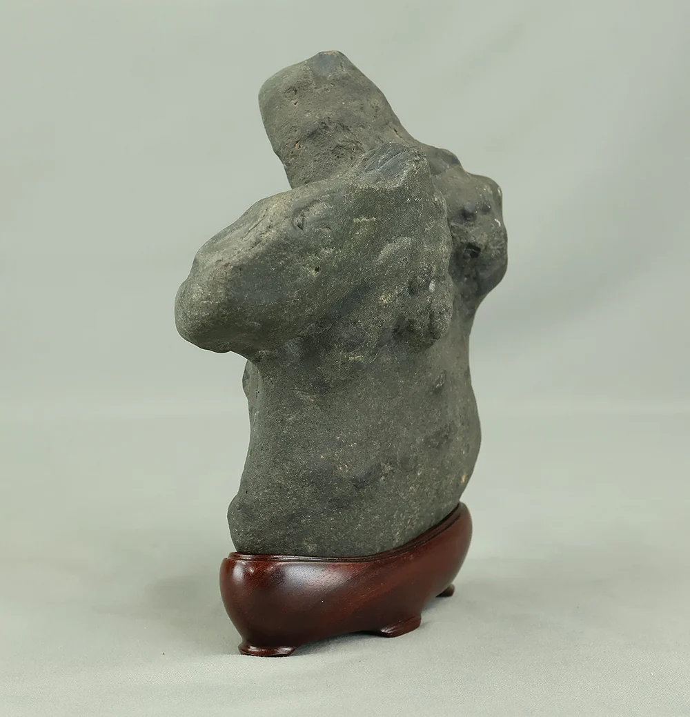 Suiseki 帝釈石 Taisyaku Stone 2.2kg from Hiroshima with Wooden Stand VB108 - Image 9