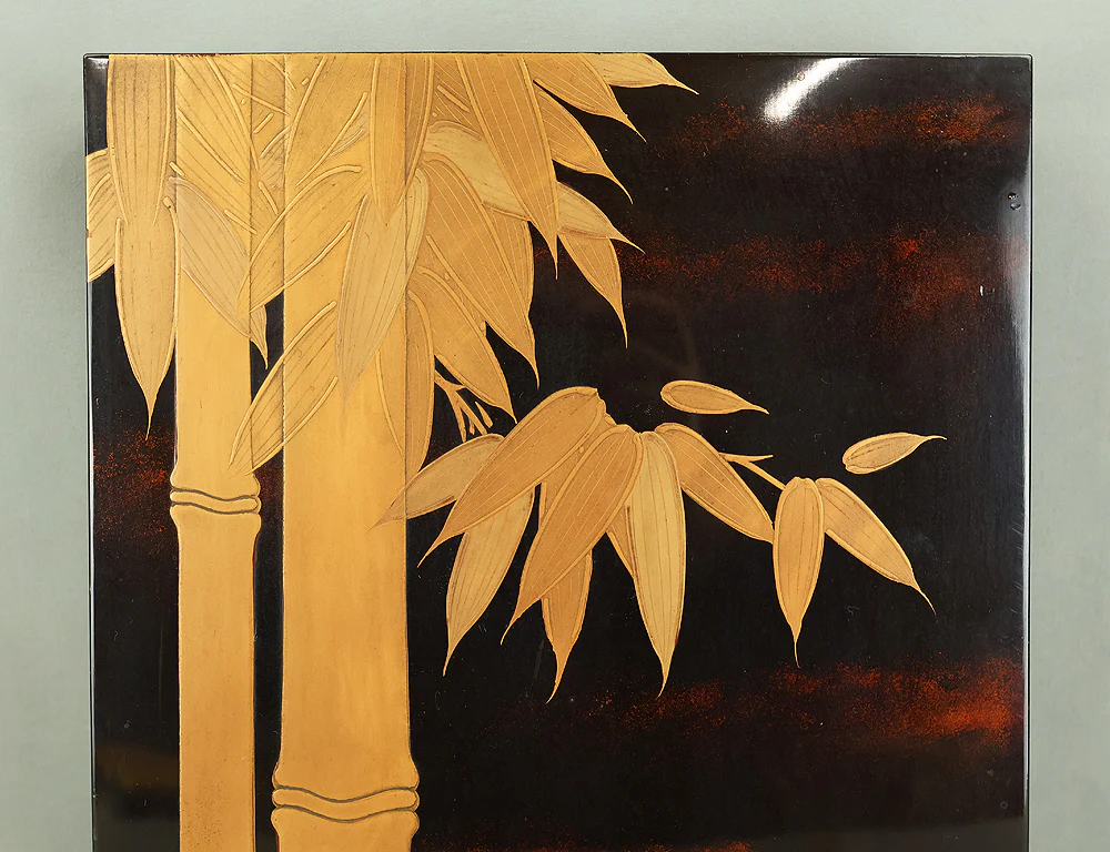 Suzuribako 硯箱 (Writing Inkstone Box) Gold Lacquer Makie 'Bamboo' VB139 - Image 5