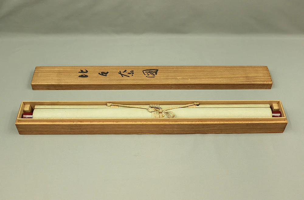 三石 Sanseki Japanese art kakejiku kakemono wall hanging scroll / Tachihina Standing Hina Dolls with Original Box (Tomobako) RC541 - Image 16