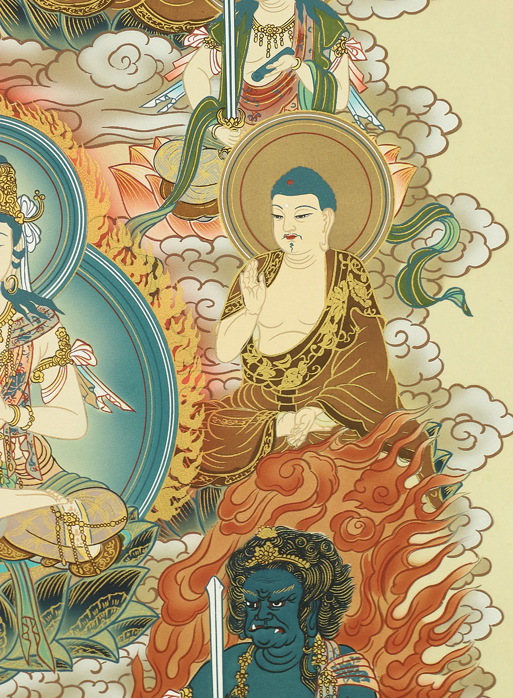 Thirteen Buddhas and Bodhisattvas Kobo Daishi Kukai with Box / Japanese Buddhism Hanging scroll RC422 - Image 11