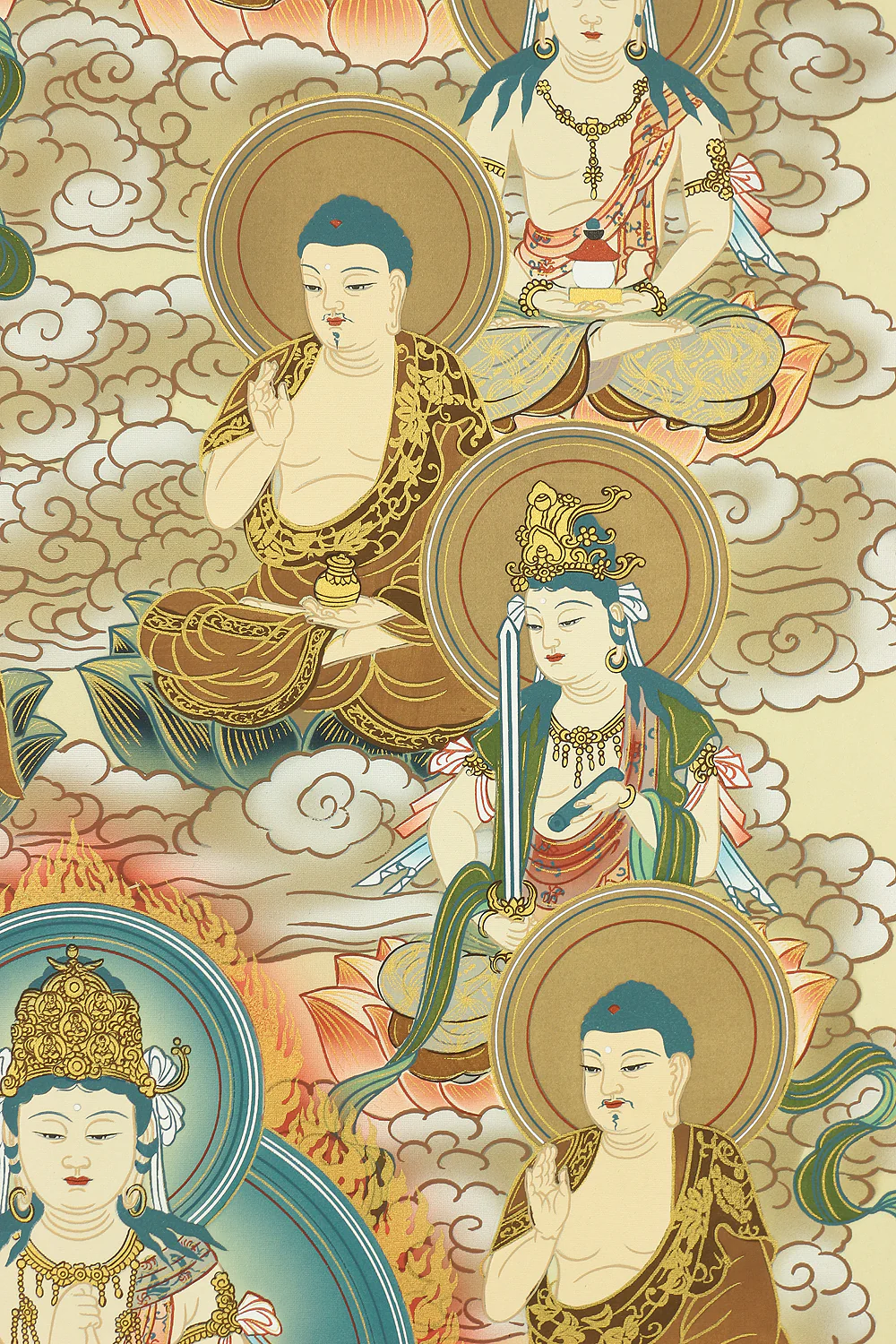 Thirteen Buddhas and Bodhisattvas Kobo Daishi Kukai with Box / Japanese Buddhism Hanging scroll RC422 - Image 7