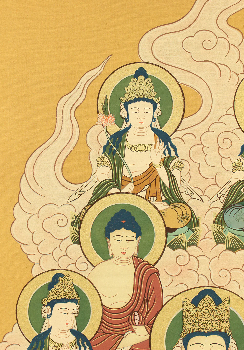 Thirteen Buddhas and Bodhisattvas Kobo Daishi Kukai with Box / Japanese Buddhism Hanging scroll RC865 - Image 5