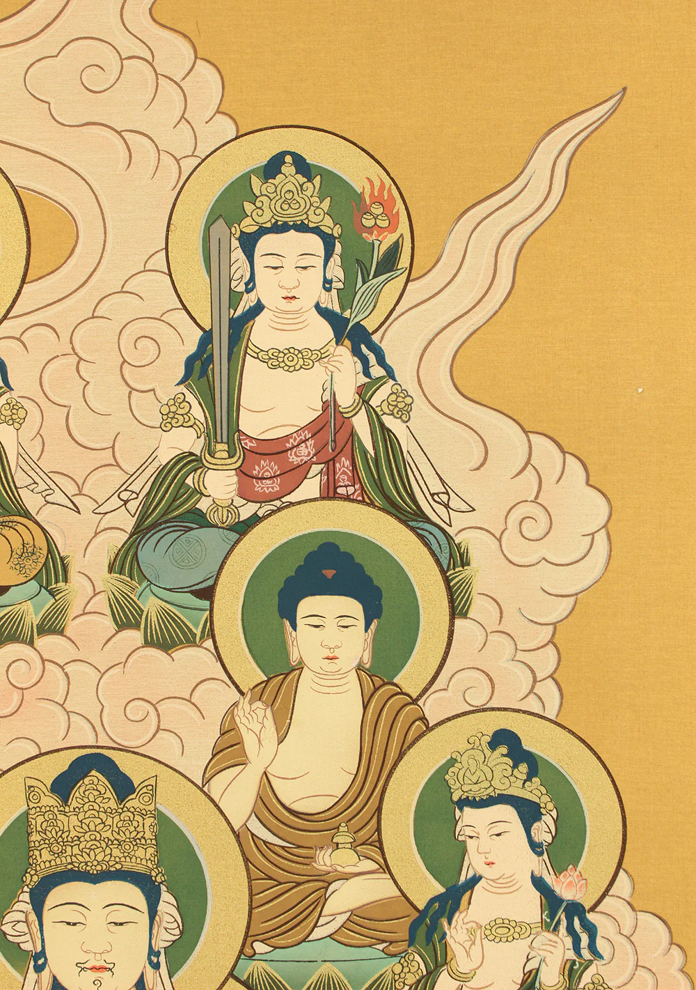 Thirteen Buddhas and Bodhisattvas Kobo Daishi Kukai with Box / Japanese Buddhism Hanging scroll RC865 - Image 6