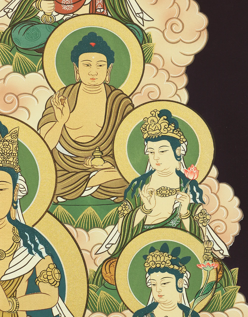 Thirteen Buddhas and Bodhisattvas with Box / Japanese Buddhism Hanging scroll RA801 - Image 10