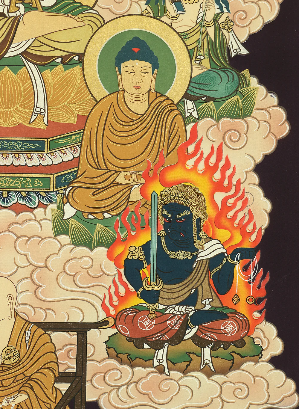 Thirteen Buddhas and Bodhisattvas with Box / Japanese Buddhism Hanging scroll RA801 - Image 12