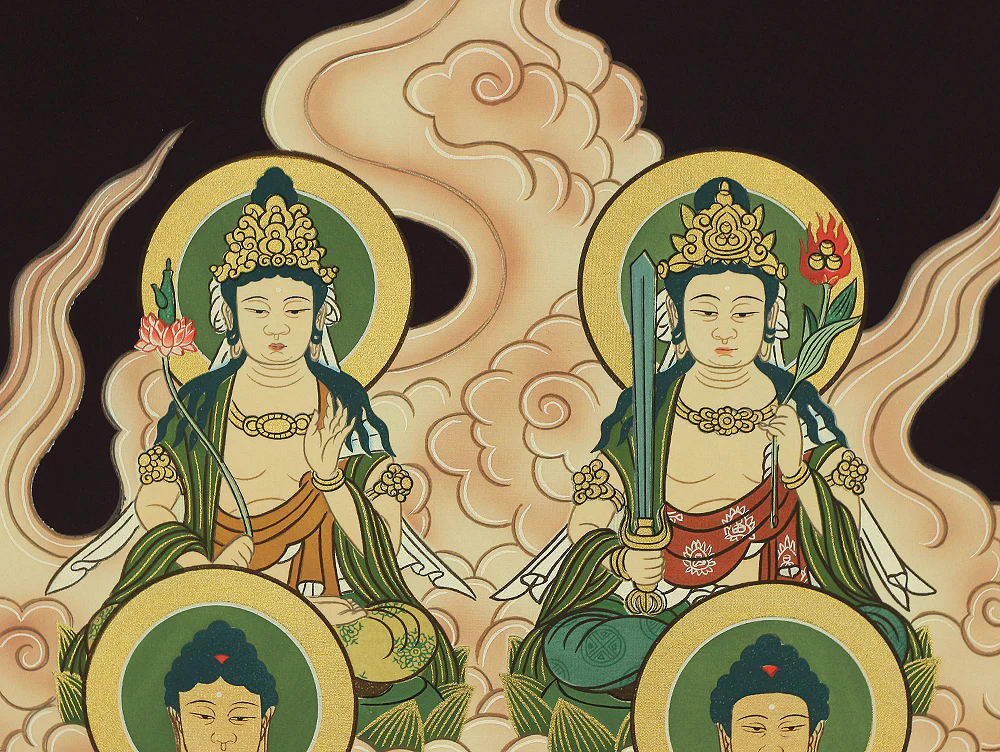Thirteen Buddhas and Bodhisattvas with Box / Japanese Buddhism Hanging scroll RA801 - Image 5