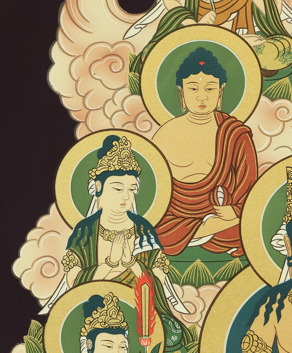 Thirteen Buddhas and Bodhisattvas with Box / Japanese Buddhism Hanging scroll RA801 - Image 6