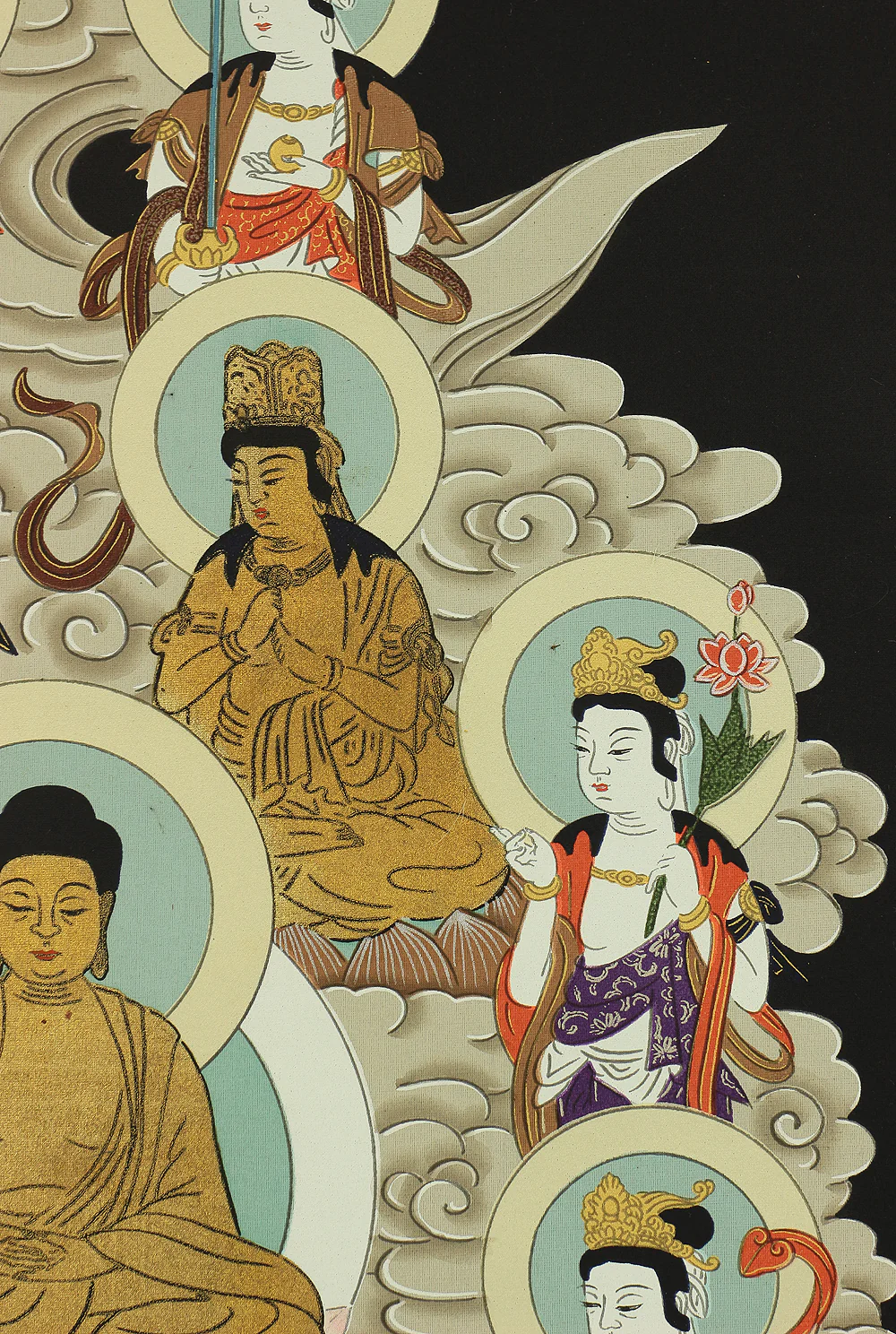 Thirteen Buddhas and Bodhisattvas with Original Box (Tomobako) / Japanese Buddhism Hanging scroll RC542 - Image 8