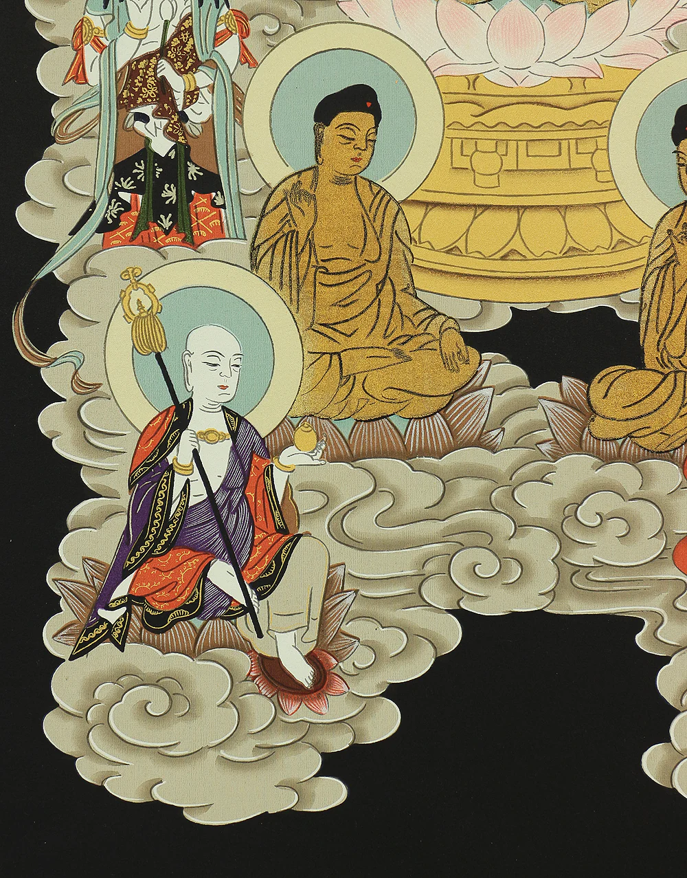 Thirteen Buddhas and Bodhisattvas with Original Box (Tomobako) / Japanese Buddhism Hanging scroll RC542 - Image 9
