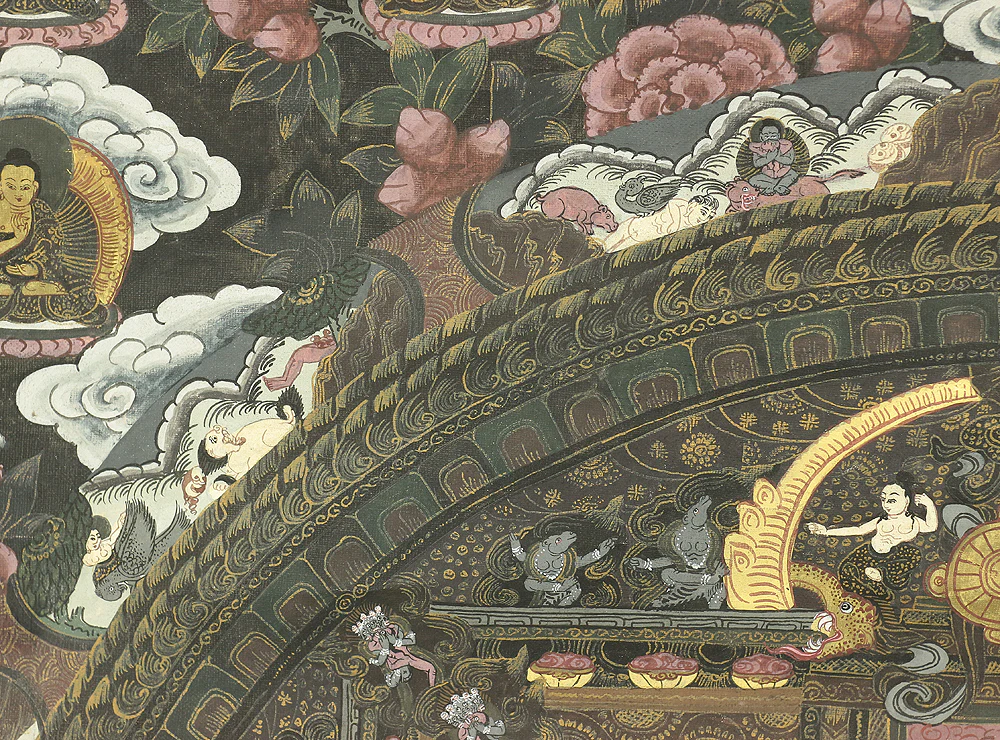 Tibetan Buddhism painting art hanging scroll / Thangka Tanka Deity mandala A717 - Image 13