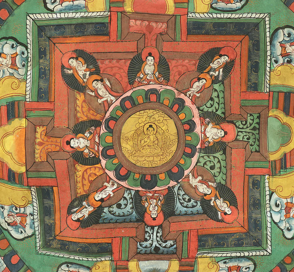 Tibetan Buddhism painting art hanging scroll / Thangka Tanka Deity mandala A718 - Image 19