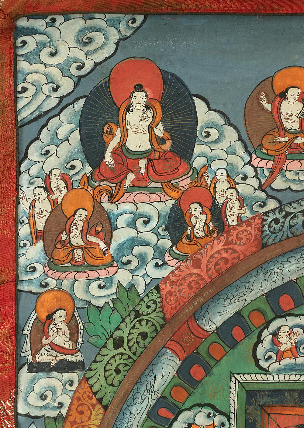 Tibetan Buddhism painting art hanging scroll / Thangka Tanka Deity mandala A718 - Image 3
