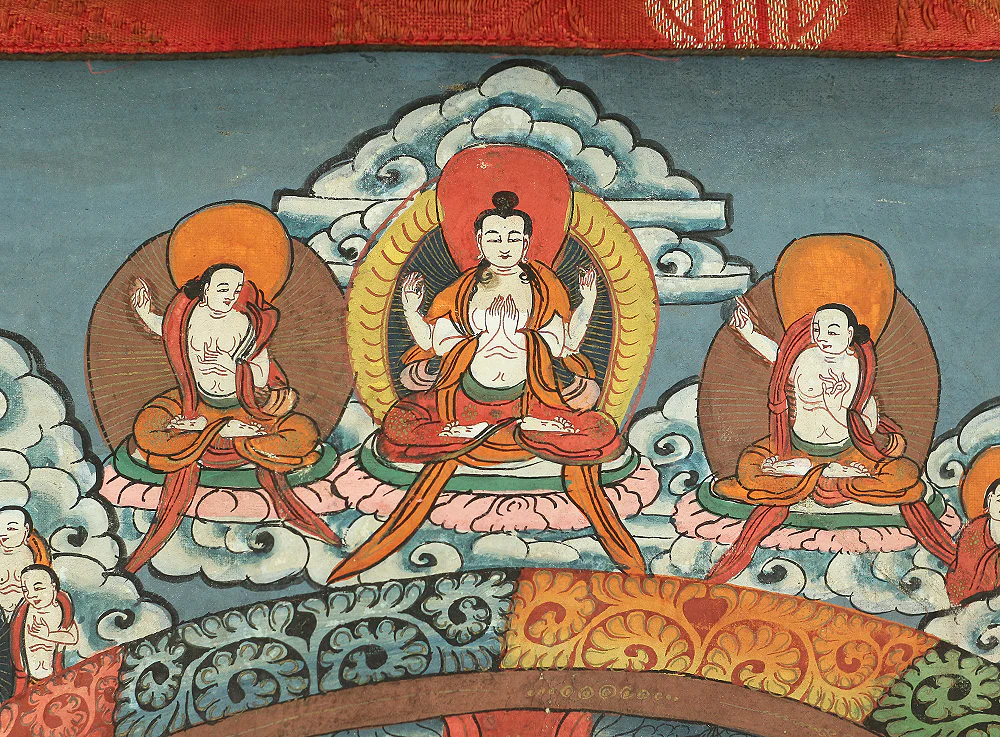 Tibetan Buddhism painting art hanging scroll / Thangka Tanka Deity mandala A718 - Image 8
