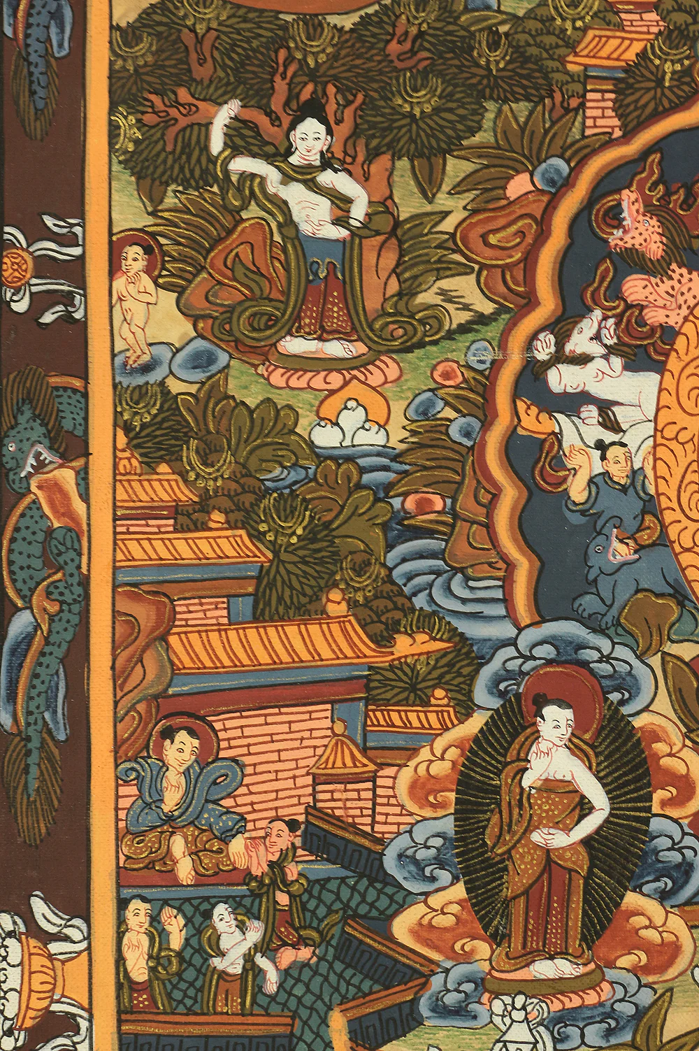 Tibetan Buddhism painting art kakejiku kakemono hanging scroll / Thangka Tanka Deity mandala with Box W493 - Image 11