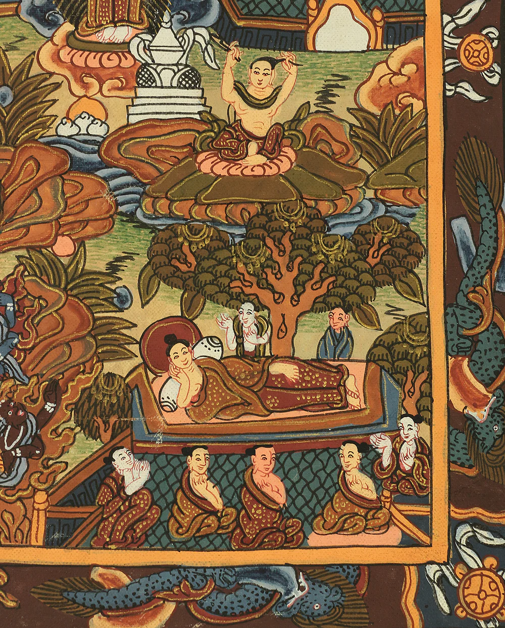 Tibetan Buddhism painting art kakejiku kakemono hanging scroll / Thangka Tanka Deity mandala with Box W493 - Image 12