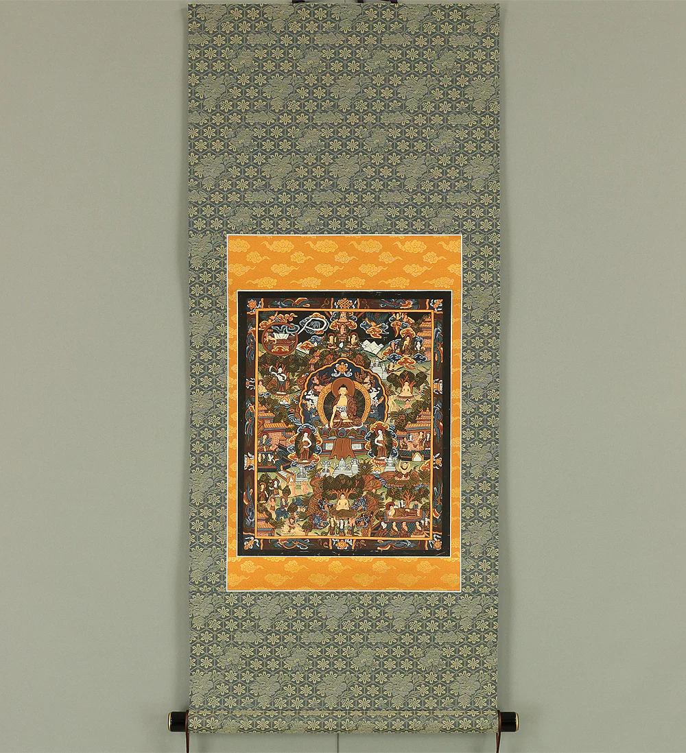 Tibetan Buddhism painting art kakejiku kakemono hanging scroll / Thangka Tanka Deity mandala with Box W493 - Image 2