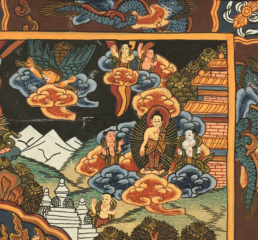 Tibetan Buddhism painting art kakejiku kakemono hanging scroll / Thangka Tanka Deity mandala with Box W493 - Image 6