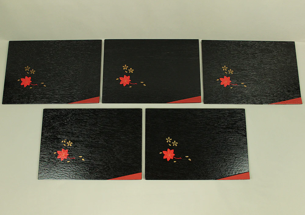 Tray (10) - Echizen Lacquerware Large and Small Square Tea Tray / Japanese Tea Ceremony Utensil VA450 - Image 11