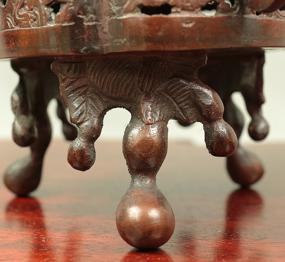Tripod Openwork Shishi lion foo dog Casting copper incense burner 村田宏 Murata Hiroshi (b1936) - 瑞峰 Zuiho / Japanese tea ceremony utensil tool with Original Box V526 - Image 10
