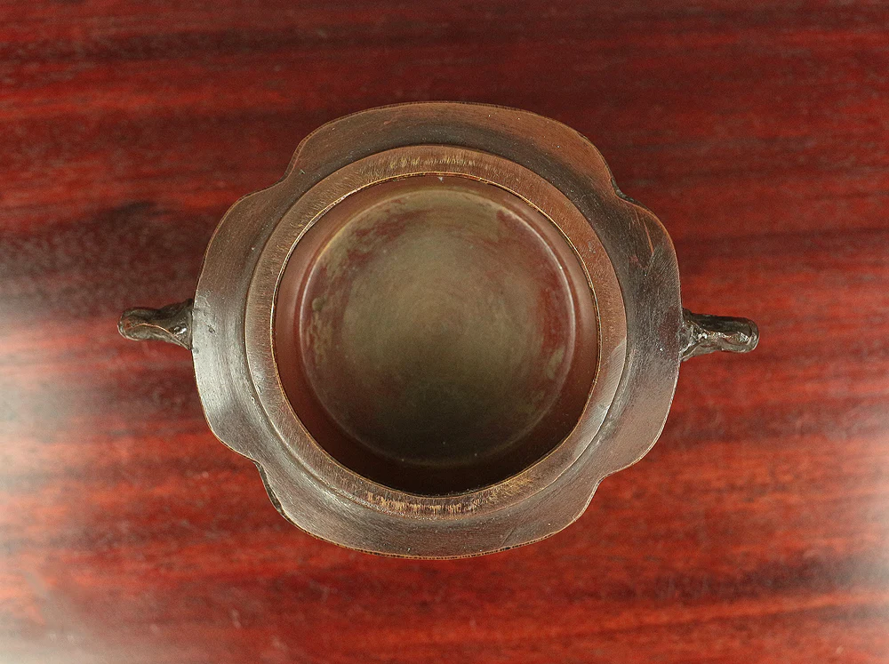Tripod Openwork Shishi lion foo dog Casting copper incense burner 村田宏 Murata Hiroshi (b1936) - 瑞峰 Zuiho / Japanese tea ceremony utensil tool with Original Box V526 - Image 14
