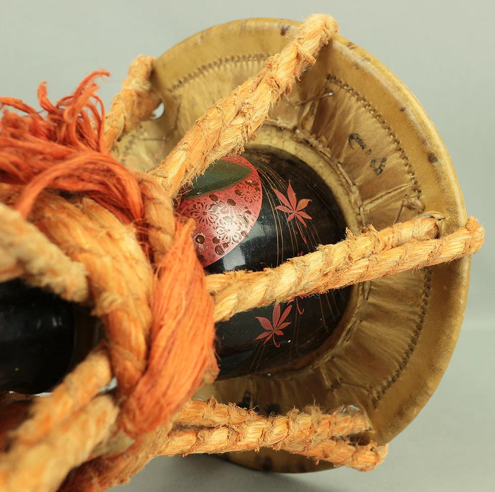 Tsuzumi Lacquered hand drum used for Japanese traditional events Matsuri Festival, Noh, Kabuki, Geisha, Ohayashi, etc... - For decorative V789 - Image 13